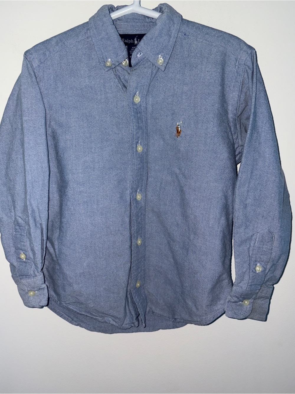 Ralph Lauren oxford cloth shirt boy's sz 4 EUC LN